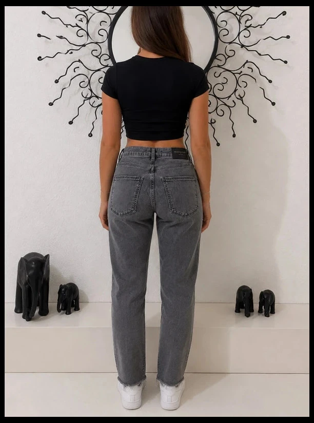 Jean Zara Taille Haute Skinny - Taille 36 (S) - Antraciet Grijs – photo 11